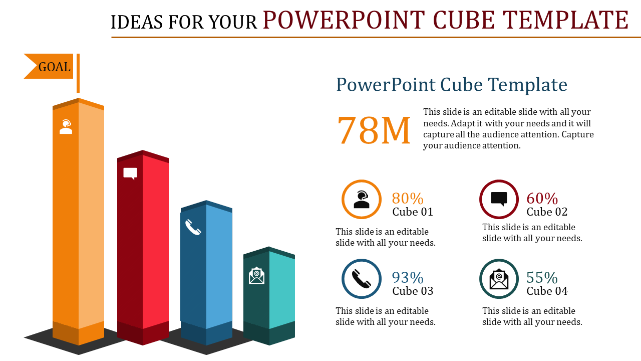 Free - Editable PowerPoint Cube Template Presentation Designs